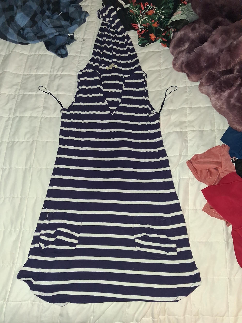 Striped Navy and White Hooded Sundress